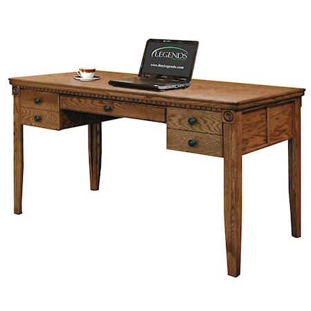 54" Table Desk with Drawer and Door Storage